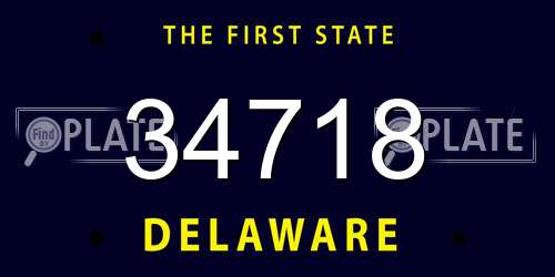 34718 Delaware License Plate