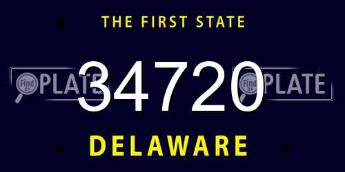 34720 Delaware License Plate