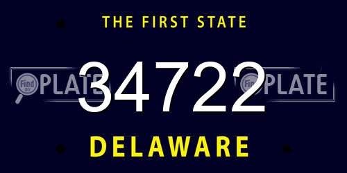 34722 Delaware License Plate