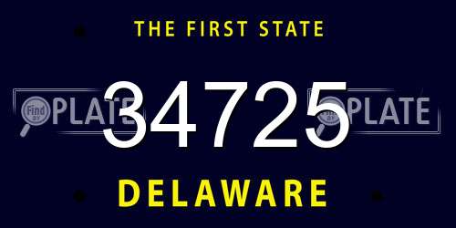 34725 Delaware License Plate