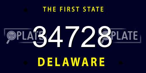 34728 Delaware License Plate