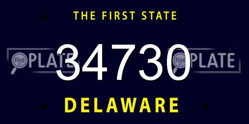 34730 Delaware License Plate