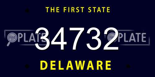 34732 Delaware License Plate