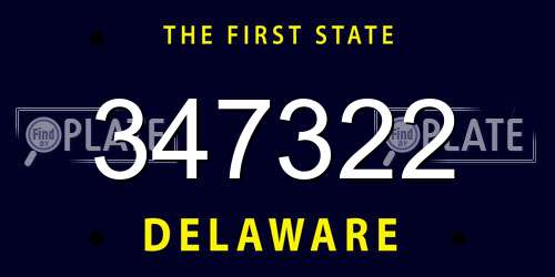 347322 Delaware License Plate
