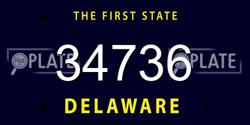 34736 Delaware License Plate