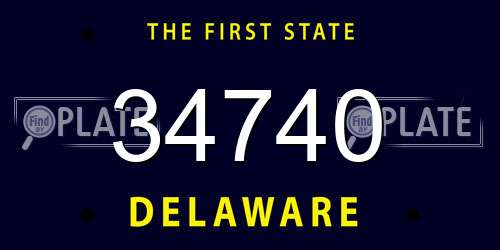 34740 Delaware License Plate