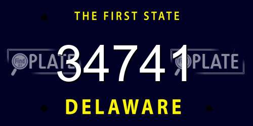 34741 Delaware License Plate