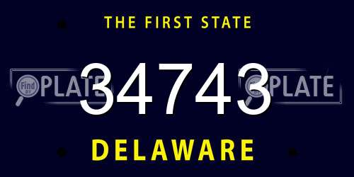 34743 Delaware License Plate