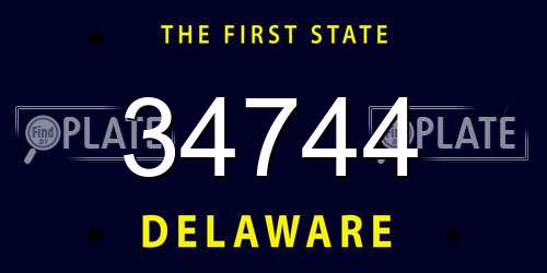 34744 Delaware License Plate