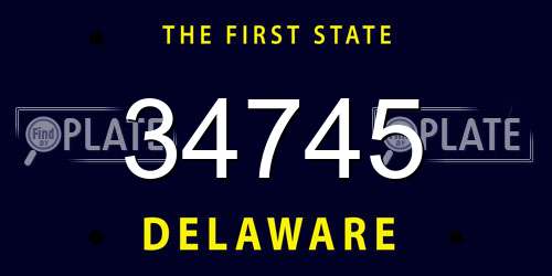 34745 Delaware License Plate