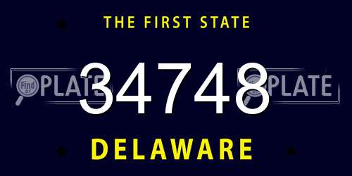 34748 Delaware License Plate