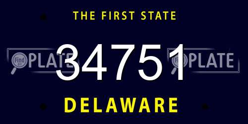34751 Delaware License Plate