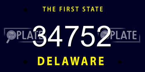 34752 Delaware License Plate