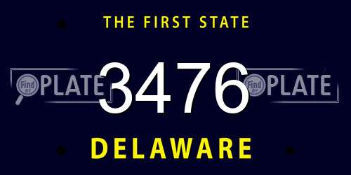 3476 Delaware License Plate