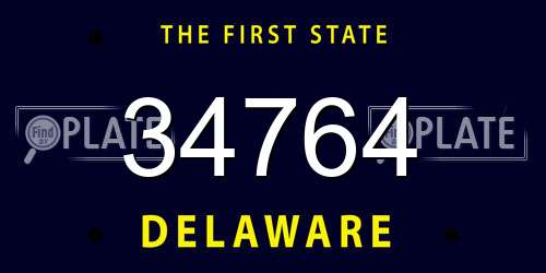 34764 Delaware License Plate