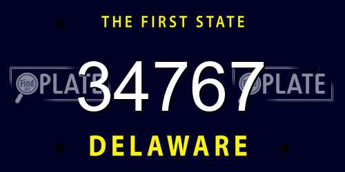 34767 Delaware License Plate