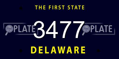 3477 Delaware License Plate