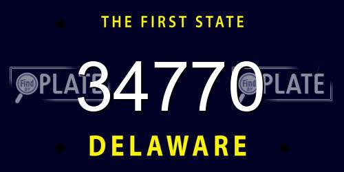 34770 Delaware License Plate