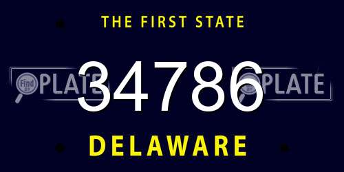 34786 Delaware License Plate