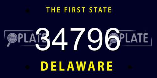 34796 Delaware License Plate