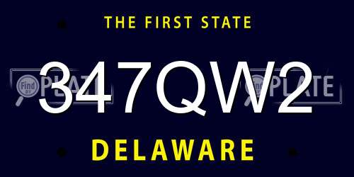 347QW2 Delaware License Plate