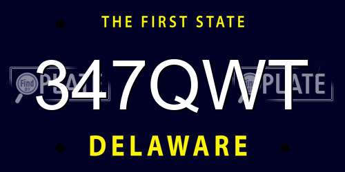 347QWT Delaware License Plate