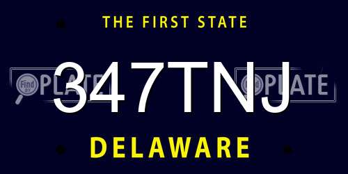 347TNJ Delaware License Plate