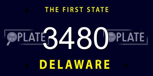 3480 Delaware License Plate
