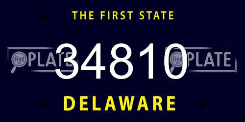 34810 Delaware License Plate