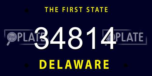 34814 Delaware License Plate