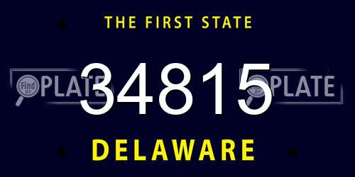 34815 Delaware License Plate