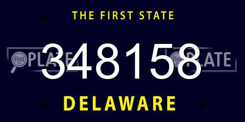 348158 Delaware License Plate