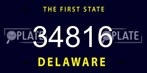 34816 Delaware License Plate