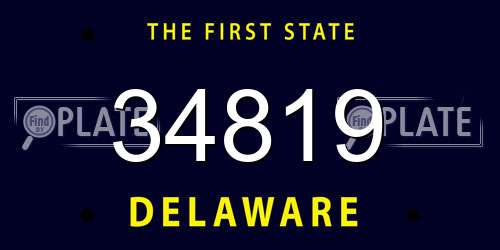 34819 Delaware License Plate