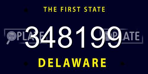 348199 Delaware License Plate