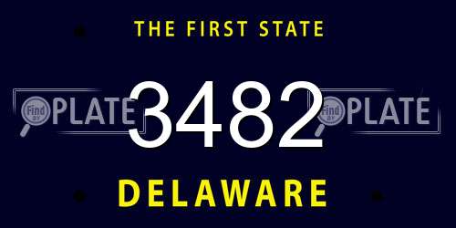 3482 Delaware License Plate