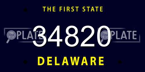 34820 Delaware License Plate
