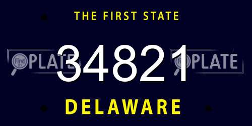 34821 Delaware License Plate