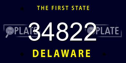 34822 Delaware License Plate