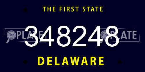 348248 Delaware License Plate