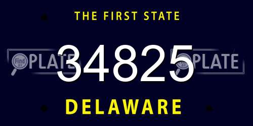 34825 Delaware License Plate