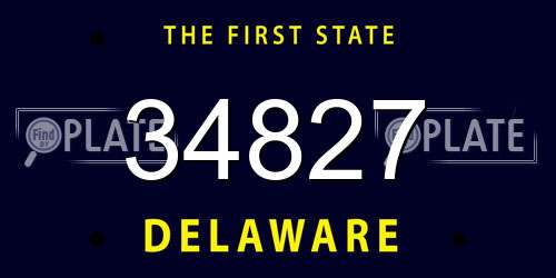 34827 Delaware License Plate