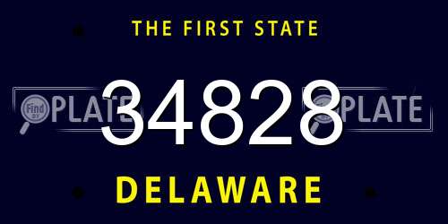 34828 Delaware License Plate