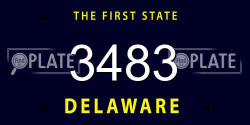 3483 Delaware License Plate