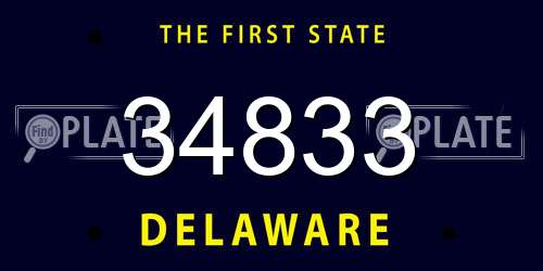 34833 Delaware License Plate