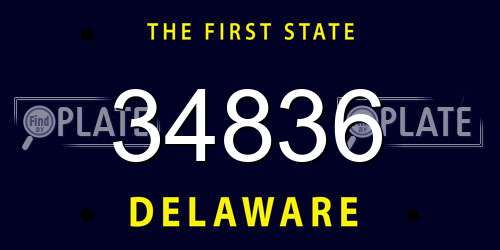 34836 Delaware License Plate