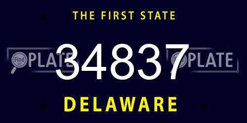 34837 Delaware License Plate