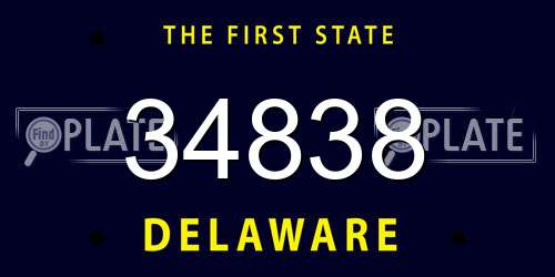 34838 Delaware License Plate
