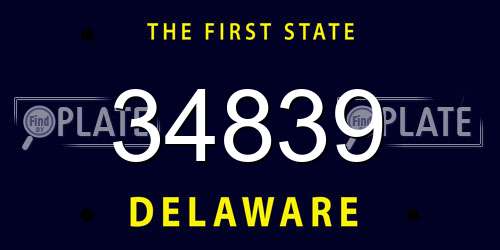 34839 Delaware License Plate