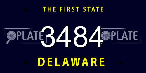3484 Delaware License Plate